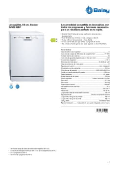 Fitxa tècnica BALAY 3VS5032BP