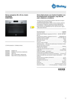 Fitxa tècnica BALAY 3CB4130X3