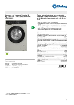 Fitxa tècnica BALAY 3TS3104XH