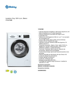Balay 3TS976BE lavadora Carga frontal 8 kg 1200 RPM C Blanco