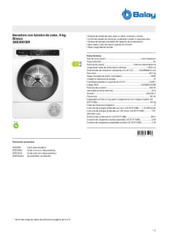 Fitxa tècnica BALAY 3SB3091BR