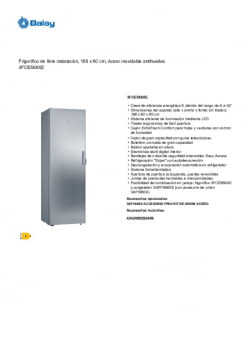 FRIGORIFICO DE LIBRE INSTALACION 3FCE568XE BALAY : 704.22: :  Grandes electrodomésticos