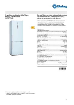 Fitxa tècnica BALAY 3KFE777WE