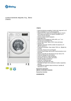 Balay 3TI987B lavadora Carga frontal 8 kg 1400 RPM C Blanco