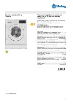 Fitxa tècnica BALAY 3TW887B