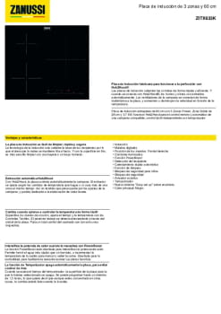 Ficha técnica ZANUSSI ZITX633K