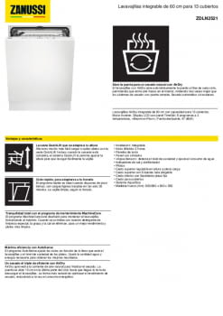 Lavavajillas integrable Zanussi ZDLN2521 60 cm