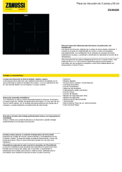Ficha técnica ZANUSSI ZILN633K