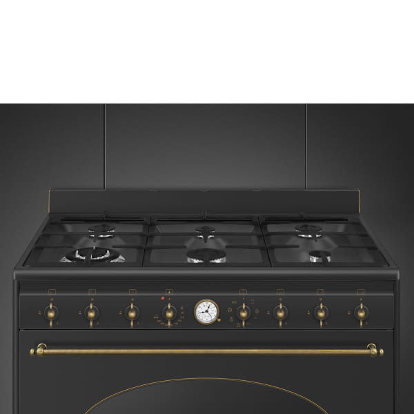 SMEG CO96GMA9 COCINA ANTRACITA GAS 6 ZONAS 90X60CM A Colonial - 6