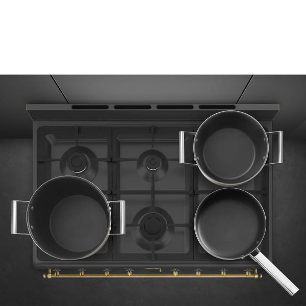 SMEG CO96GMA9 COCINA ANTRACITA GAS 6 ZONAS 90X60CM A Colonial - 8
