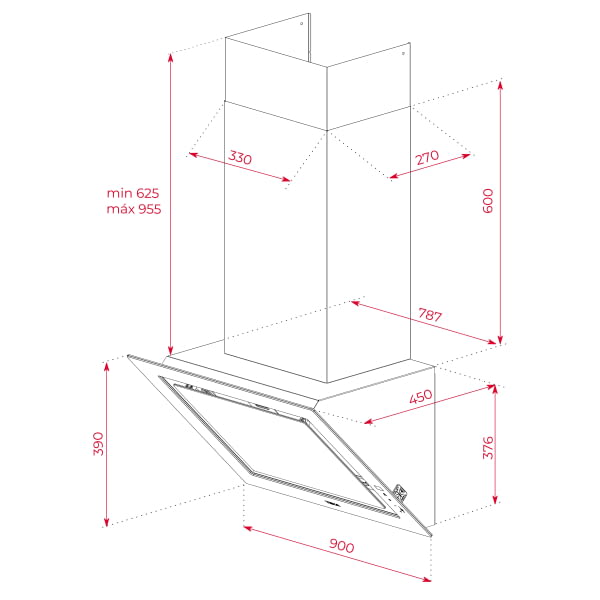 TEKA DLV 99677 TOS CAMPANA VERTICAL NEGRO 90CM 920M3/H A+++ HobToHood - 13