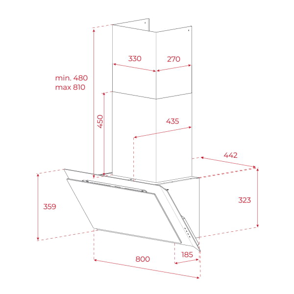 TEKA DVI 88-G1 EOS BM CAMPANA VERTICAL NEGRO 80CM 726M3/H A+ Infinity G1 - 7