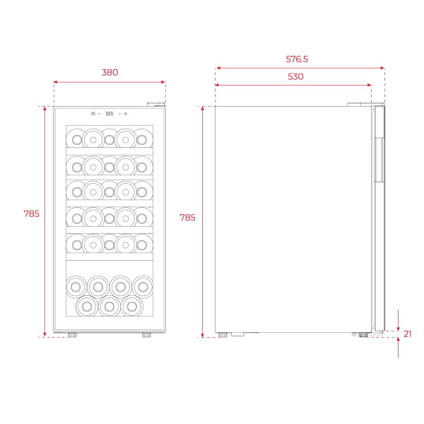 TEKA RV 250 B VINOTECA CRISTAL NEGRO 77X50CM G EASY Temperatura ajustable (duplicate) - 6