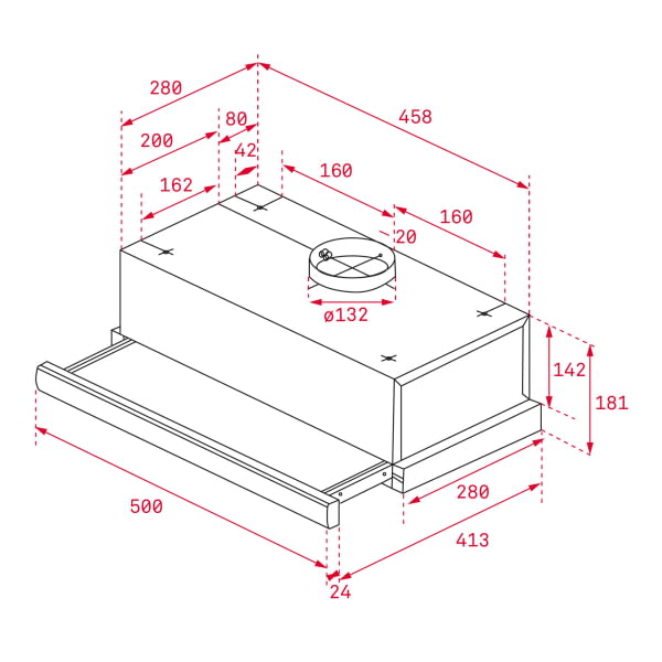 TEKA TL1 52 CAMPANA TELESCOPICA INOX 50CM 332M3/H D Mandos mecanicos basculantes - 2