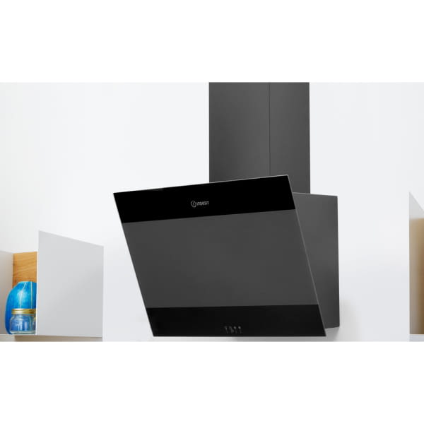 INDESIT IHVP 6.6 LM K CAMPANA INCLINADA CRISTAL NEGRO 60CM 647M3/H B Luz LED - 7