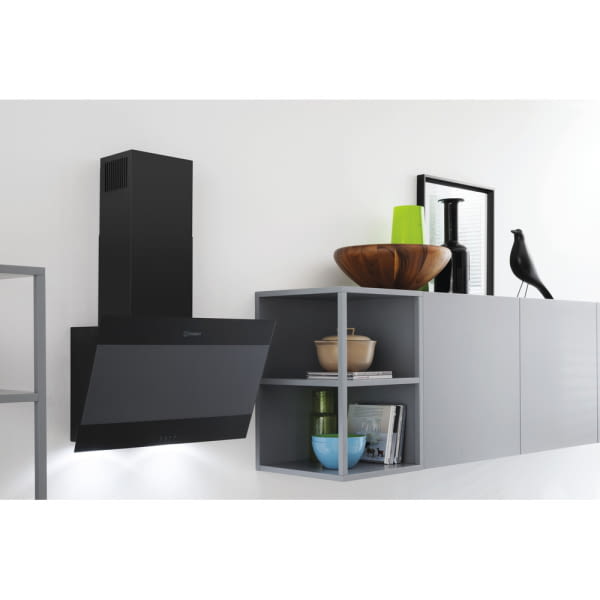 INDESIT IHVP 6.6 LM K CAMPANA INCLINADA CRISTAL NEGRO 60CM 647M3/H B Luz LED - 10