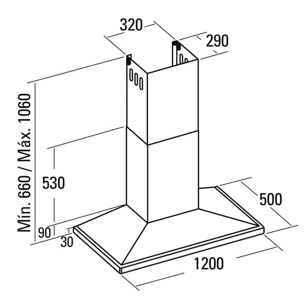 CATA BETA 1200 CAMPANA INOX 120CM 790M3/H B Motor BT2 - 2