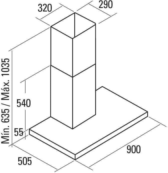 CATA BETA 600 CAMPANA INOX 60CM 790M3/H B Lampara EcoLed - 2