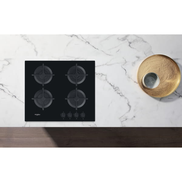 WHIRLPOOL GOB 616/NB PLACA CRISTAL NEGRO GAS 60CM 4 FUEGOS Mecanico - 2