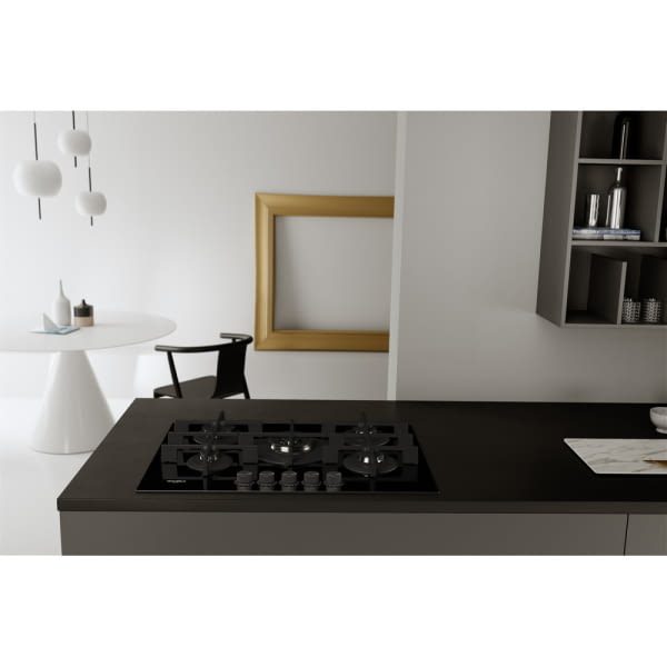 WHIRLPOOL GOWL 728/NB PLACA CRISTAL NEGRO GAS 75CM 5 Fuegos - 6