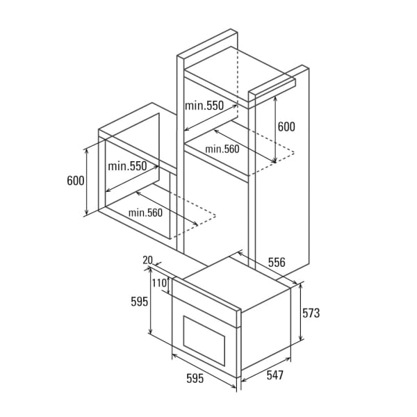 CATA MDS 7206 BK HORNO MULTIFUNCION CRISTAL NEGRO ABATIBLE A Aquasmart - 2
