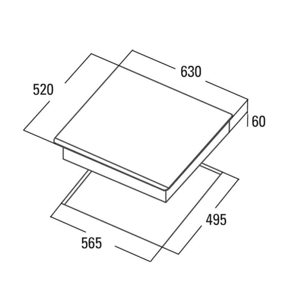 CATA INSB 6032 BK INDUCCION 63CM 3 ZONAS MAX 32CM Antiderrames - 2
