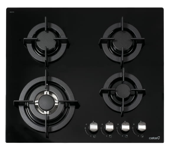 CATA CCI 6031 BK PLACA CRISTAL NEGRO GAS NATURAL 60CM 4 Fuegos - 2