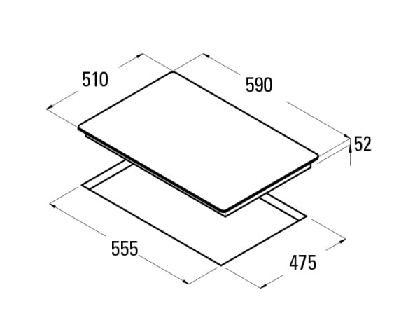 CATA CI 631 BK PLACA CRISTAL NEGRO GAS NATURAL 60CM 4 Fuegos - 2
