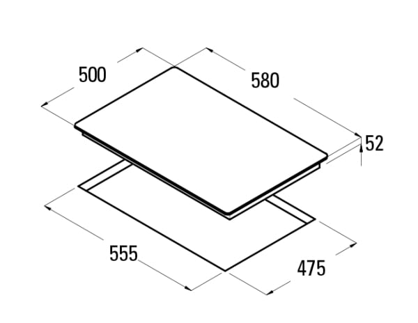 CATA GIB 6004 X PLACA INOX GAS BUTANO 60CM 4 Fuegos - 2