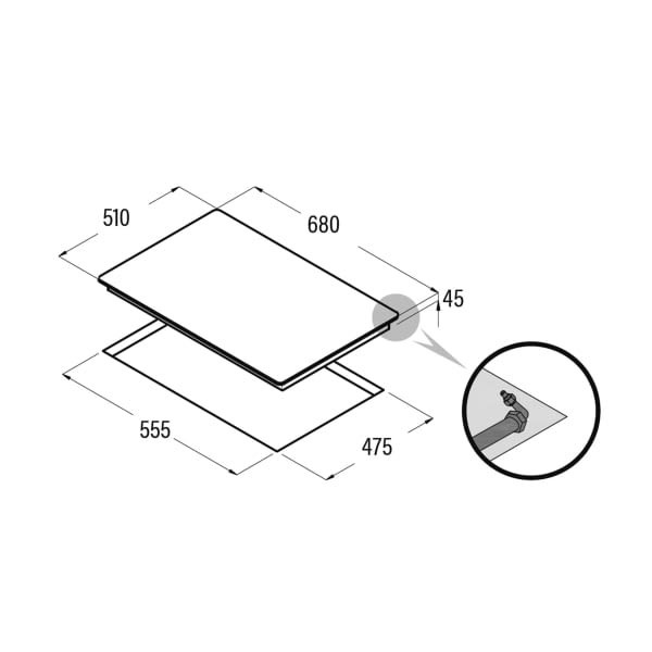 CATA LGI 7041 X PLACA INOX GAS NATURAL 68CM 5 Fuegos - 2