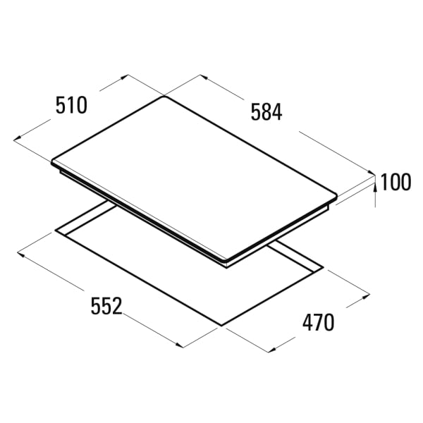 CATA RCI 631 BK PLACA CRISTAL NEGRO GAS NATURAL 60CM 4 Fuegos - 2