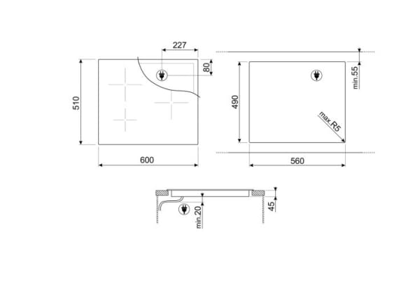 SMEG SI5632D PLACA INDUCCION 3 ZONAS 60CM Universal - 3