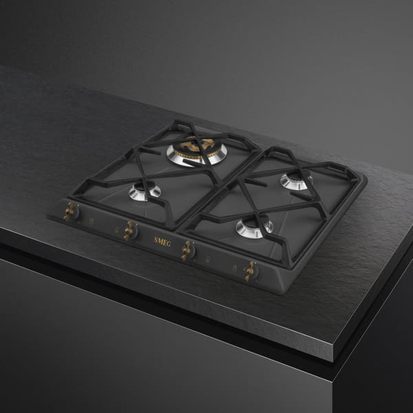SMEG SRV864AOGH PLACA GAS ANTRACITA 4 FUEGOS 60CM Colonial - 2