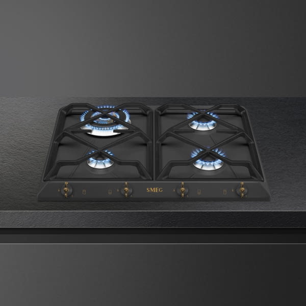 SMEG SRV864AOGH PLACA GAS ANTRACITA 4 FUEGOS 60CM Colonial - 4