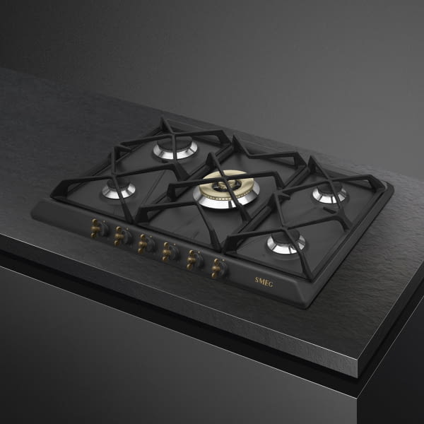 SMEG SRV876AOGH PLACA GAS ANTRACITA 5 FUEGOS 70/75CM Colonial - 2