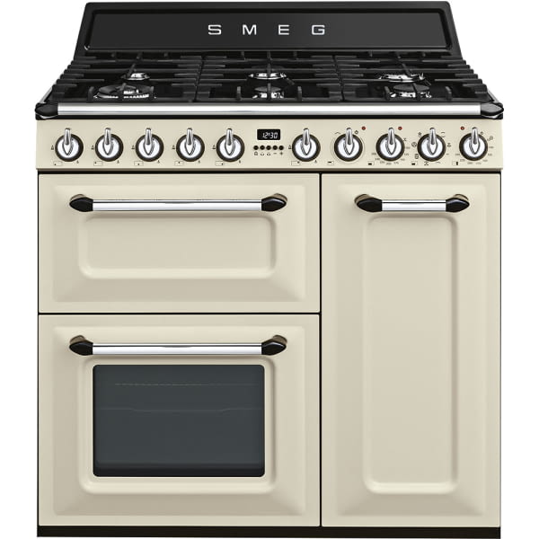 SMEG TR93P COCINA CREMA GAS 6 FUEGOS 90X60CM A VICTORIA VaporClean - 5