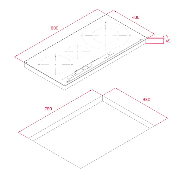 TEKA IZC 83620 MST BK INDUCCION 80CM 3 ZONAS MAX 32CM MasterSense - 7