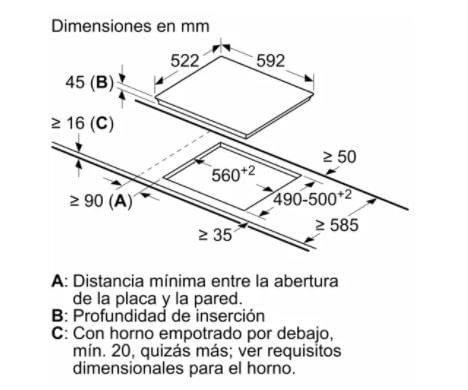 BALAY 3EB764EN VITROCERAMICA 60CM 3 ZONAS MAX 23CM Control táctil - 3