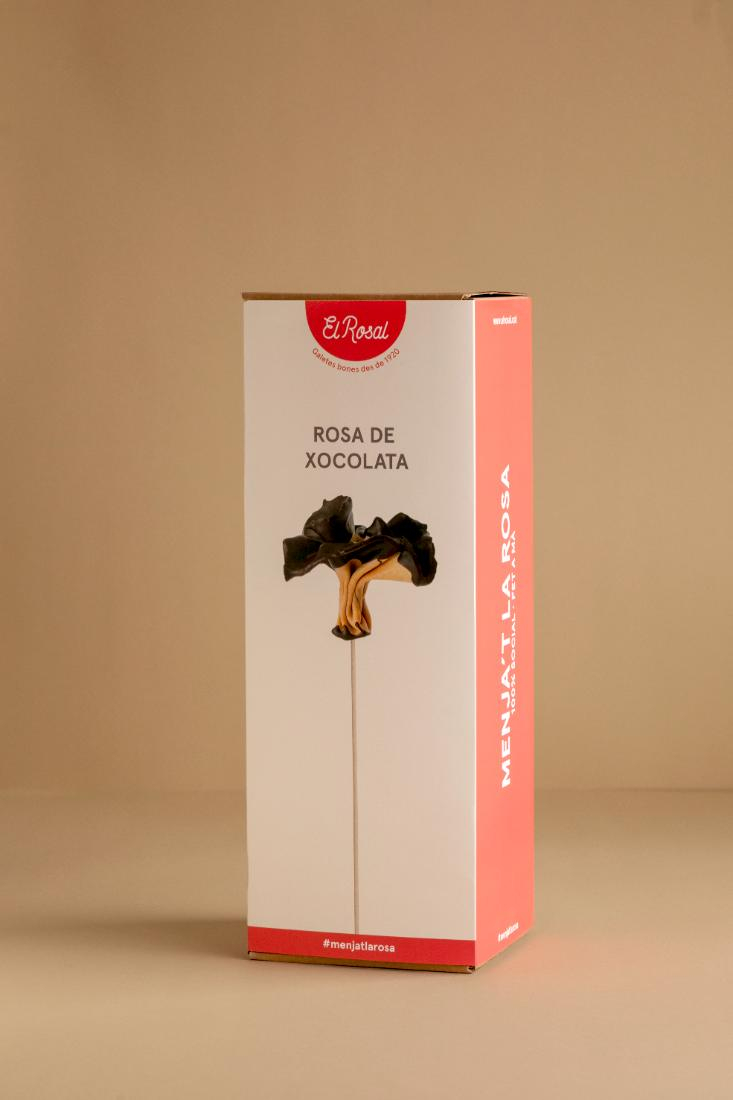 Rosa de chocolate con palo