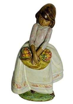 Figura porcelana Lladró. Niña con flores de mayo.