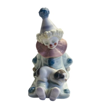 Figura porcelana Lladró. Pierrot con perrito.