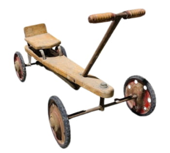 Auto patí Tumilet vintage de fusta i metall