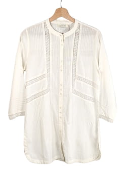Blusa algodón con encaje