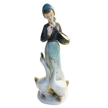 Figura porcellana. Dona con oques.