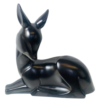 Figura Cérvol Negre Vintage "Pandora" - Estil Art Déco