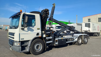 (206) DAF CF75 26tn Multilift y grúa Hiab (selectiva)
