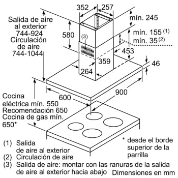 Bosch DIB98JQ50 Campana techo Isla A+ | Acero Inoxidable | 90cm Ancho - 5