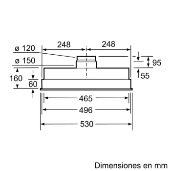 Grupo Filtrante Bosch DHL555BL en Plata Metalizado, de 53 cm a 618 m³/h | Clase C | Serie 4 - 5