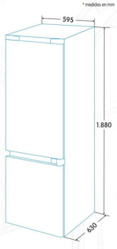 Combi EDESA EFC-1821 NF WH Blanco | Luz Led | No Frost | 1880 x 595 x 630 mm | Clase F | Stock - 4