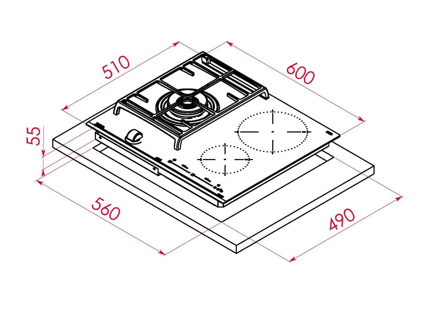 ▷ Placa de Inducción Teka JZC 63312 ABN (112570112) de 60 cm con 3 Zonas de  cocción